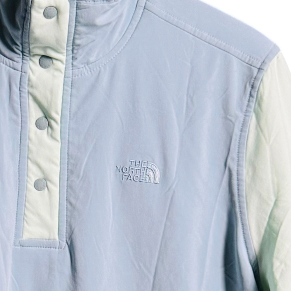 The North Face Pullover Women XL Blue Lime Colorblock Gorpcore Athleisure Hiking - Picture 7 of 8